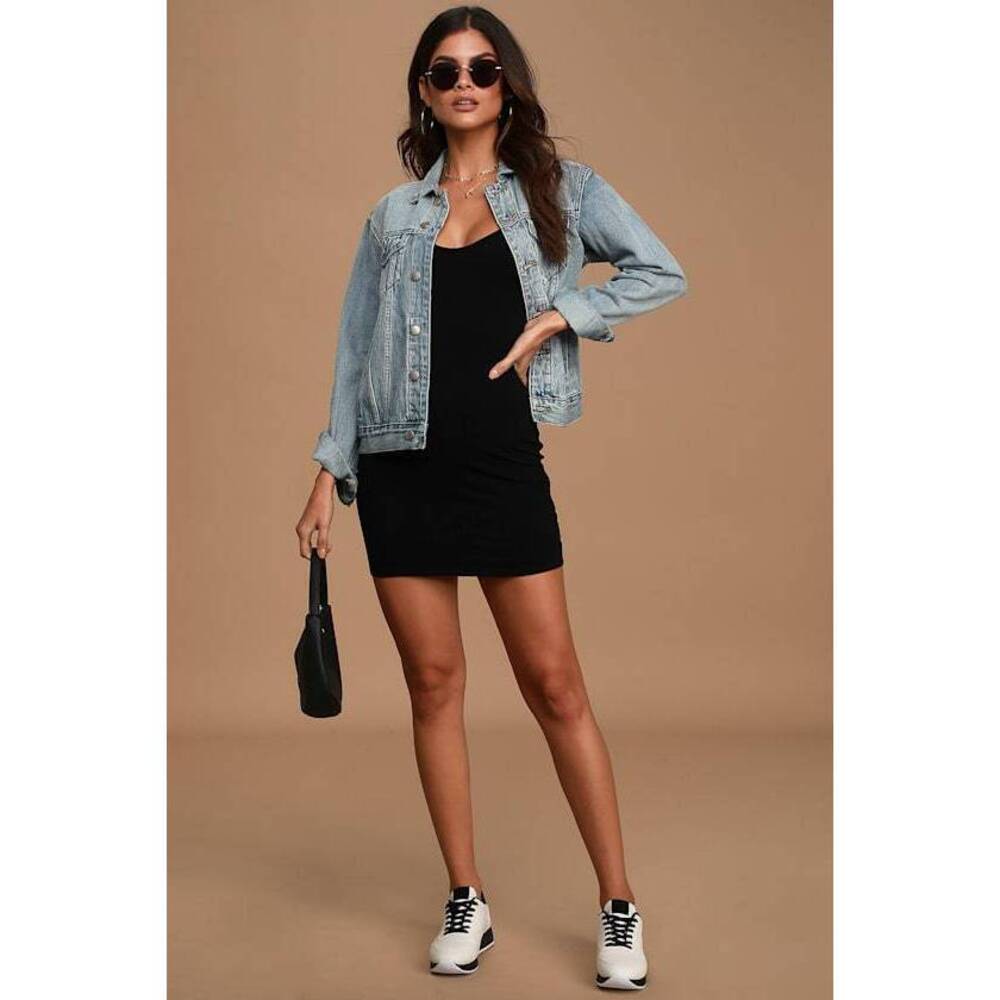 Lulus Simply Sultry Black Ribbed Bodycon Mini Dress - Size M